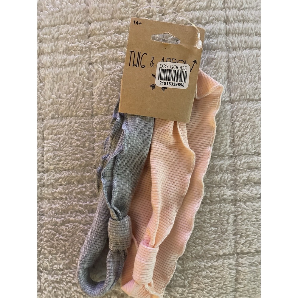 NWT Twig & Arrow Soft Headbands Pink And Gray NWT.